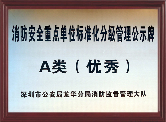 消防安全重点单位 A类（优秀）